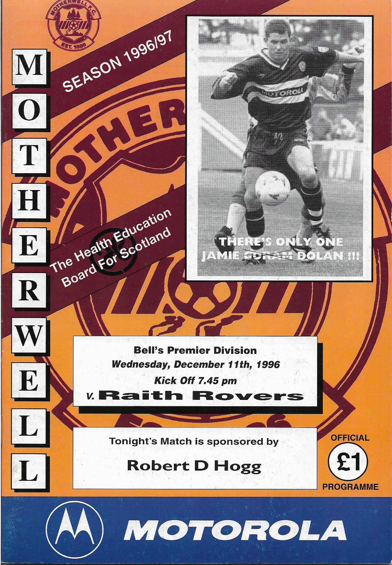 Programme Cover versus Raith Rovers