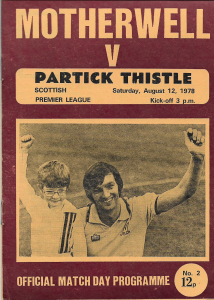 Programme Cover versus Partick Thistle
