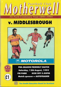 Programme Cover versus Middlesbrough