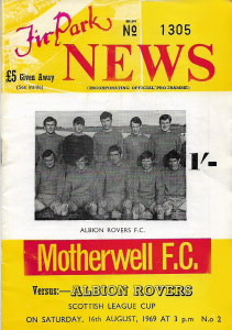 Programme Cover versus Albion Rovers