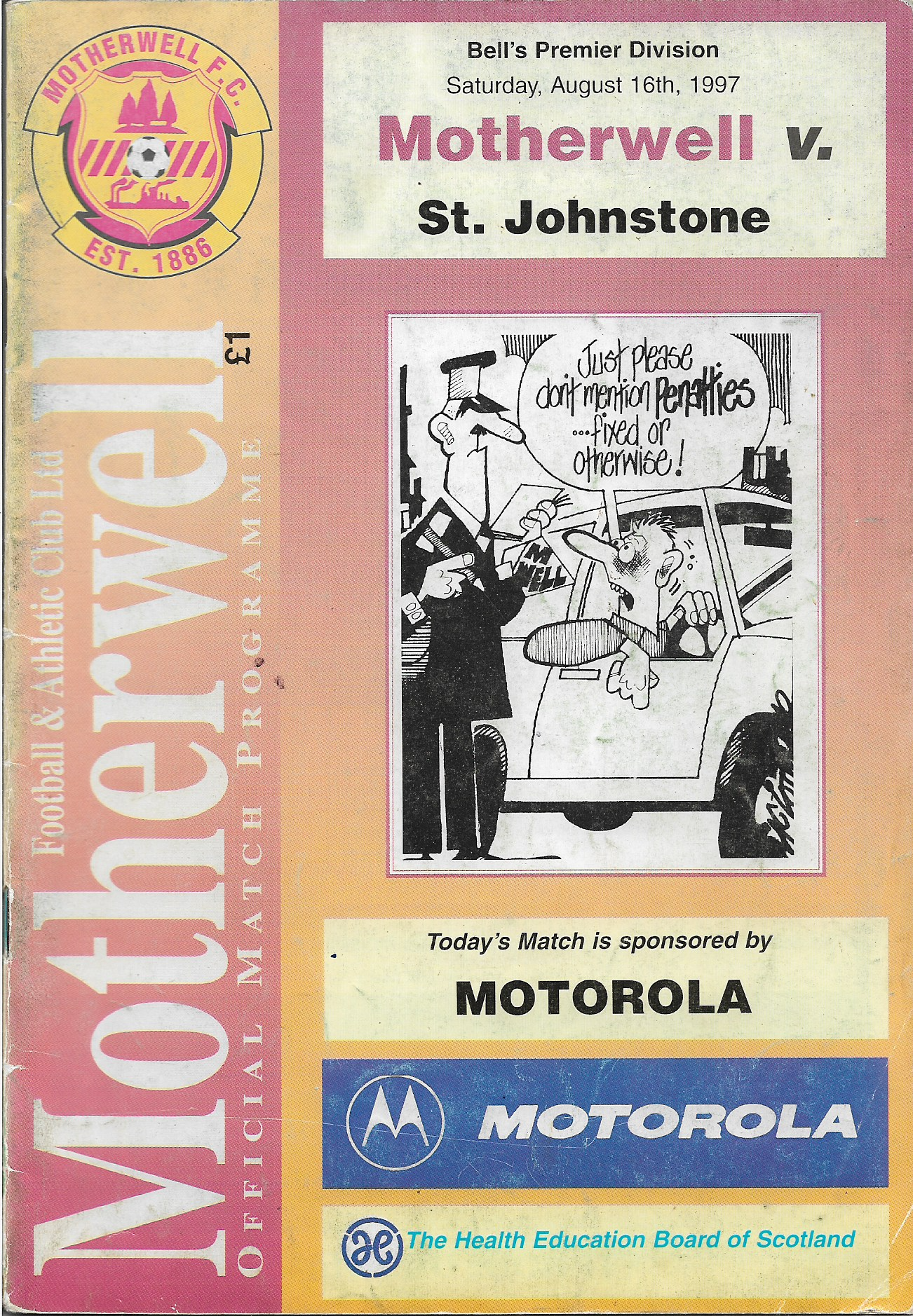 Programme Cover versus St Johnstone