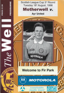 Programme Cover versus Ayr United - League Cup