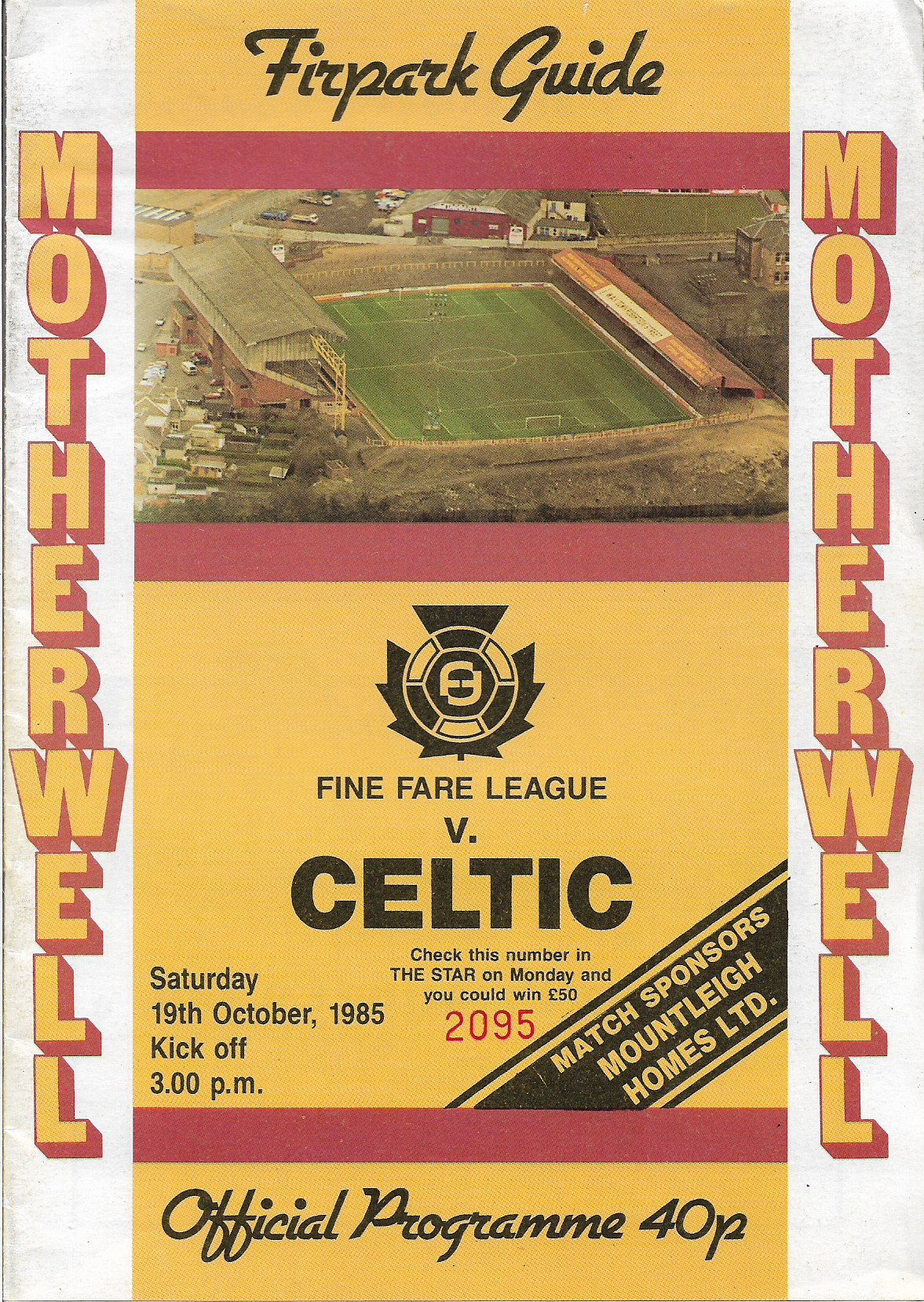 Programme Cover versus Celtic