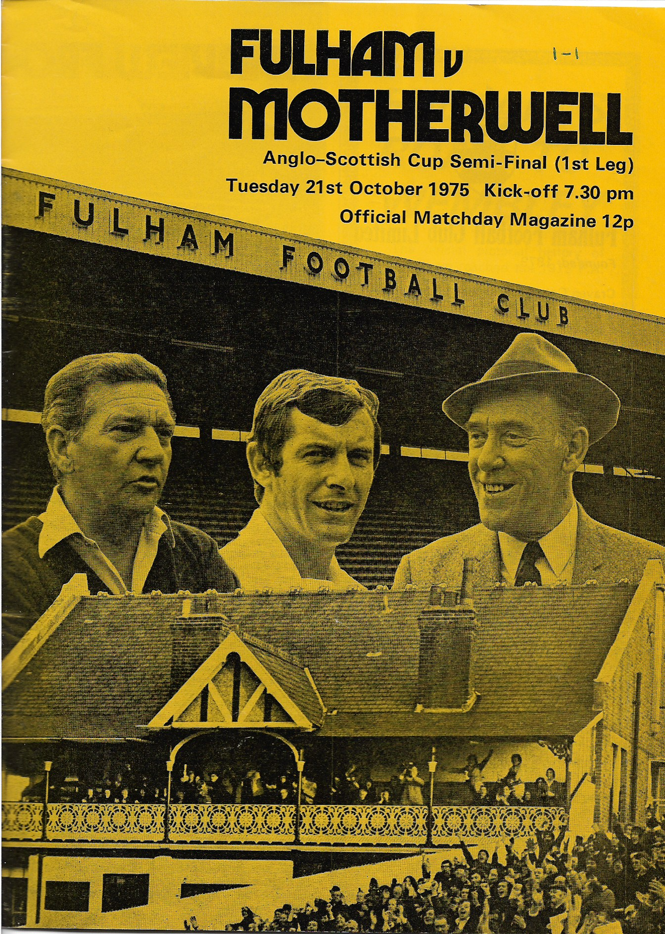 Programme Cover versus Fulham