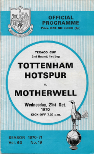 Programme Cover versus Tottenham Hotspur