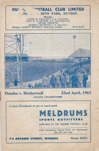 Dundee Programme 22nd April 1961