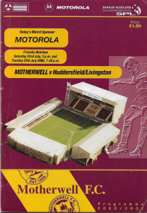 Programme Cover versus Huddersfield Town and Livingston - Duo Edition