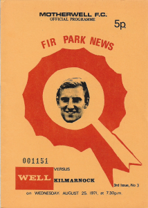 Programme Cover versus Kilmarnock