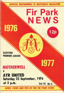 Programme Cover versus Ayr United