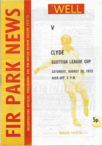 Programme Cover versus Clyde