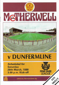 Programme Cover versus Dunfermline
