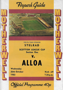 Programme Cover versus Alloa Athletic