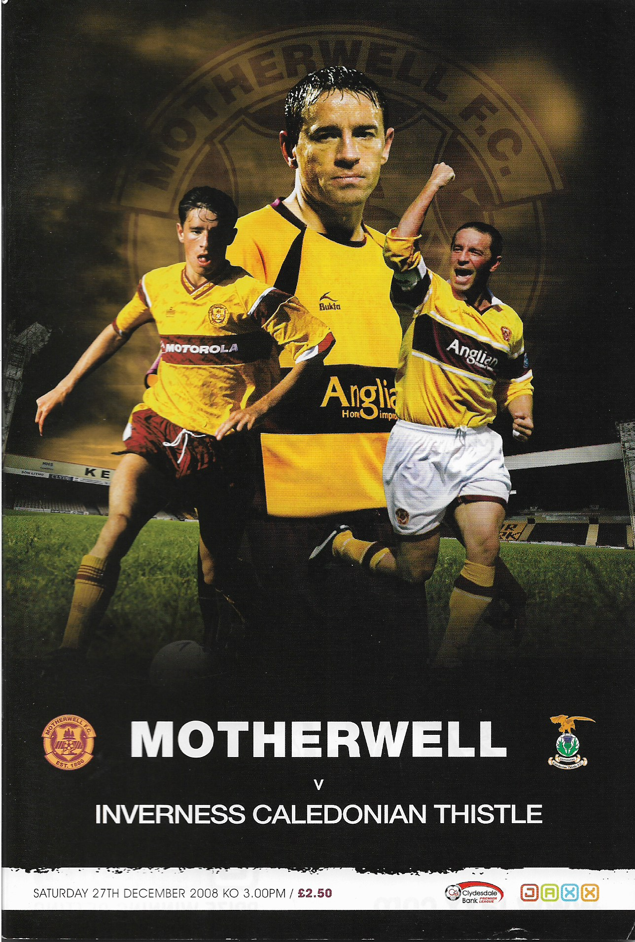 Programme Cover versus Inverness Caledonian Thistle - One Year Anniversary Programme of Phil O'Donnell