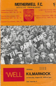 Programme Cover versus Kilmarnock