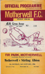 Programme Cover versus Stirling Albion