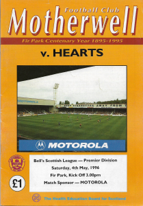 Programme Cover versus Hearts