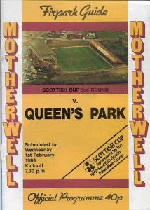 Programme Cover versus Queens Park