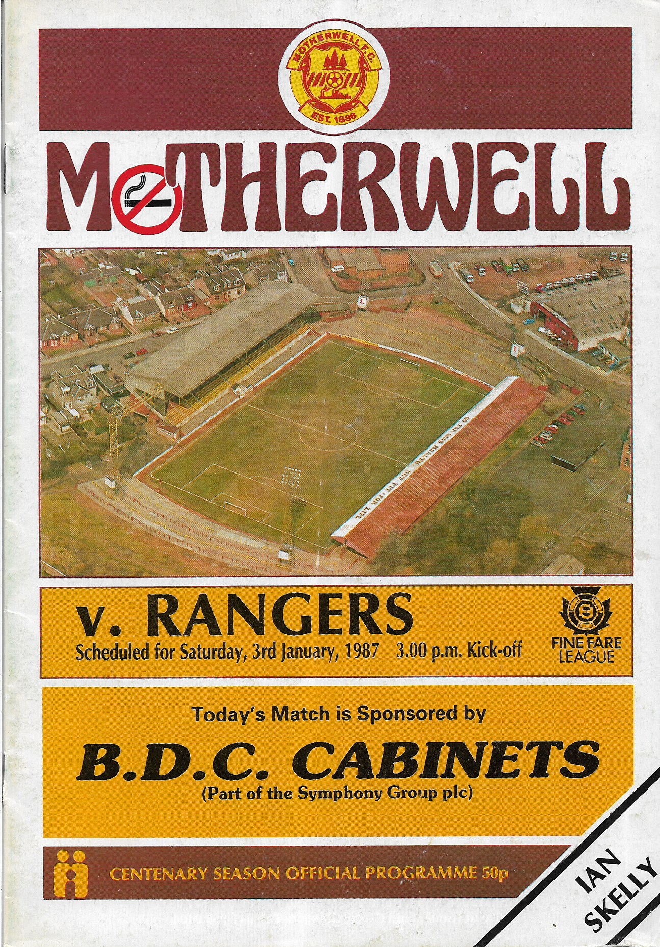 Programme Cover versus Rangers