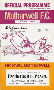 Programme Cover versus Hearts of Midlothian