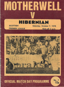 Programme Cover versus Hibernian