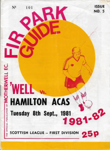 Programme Cover versus Hamilton Accies