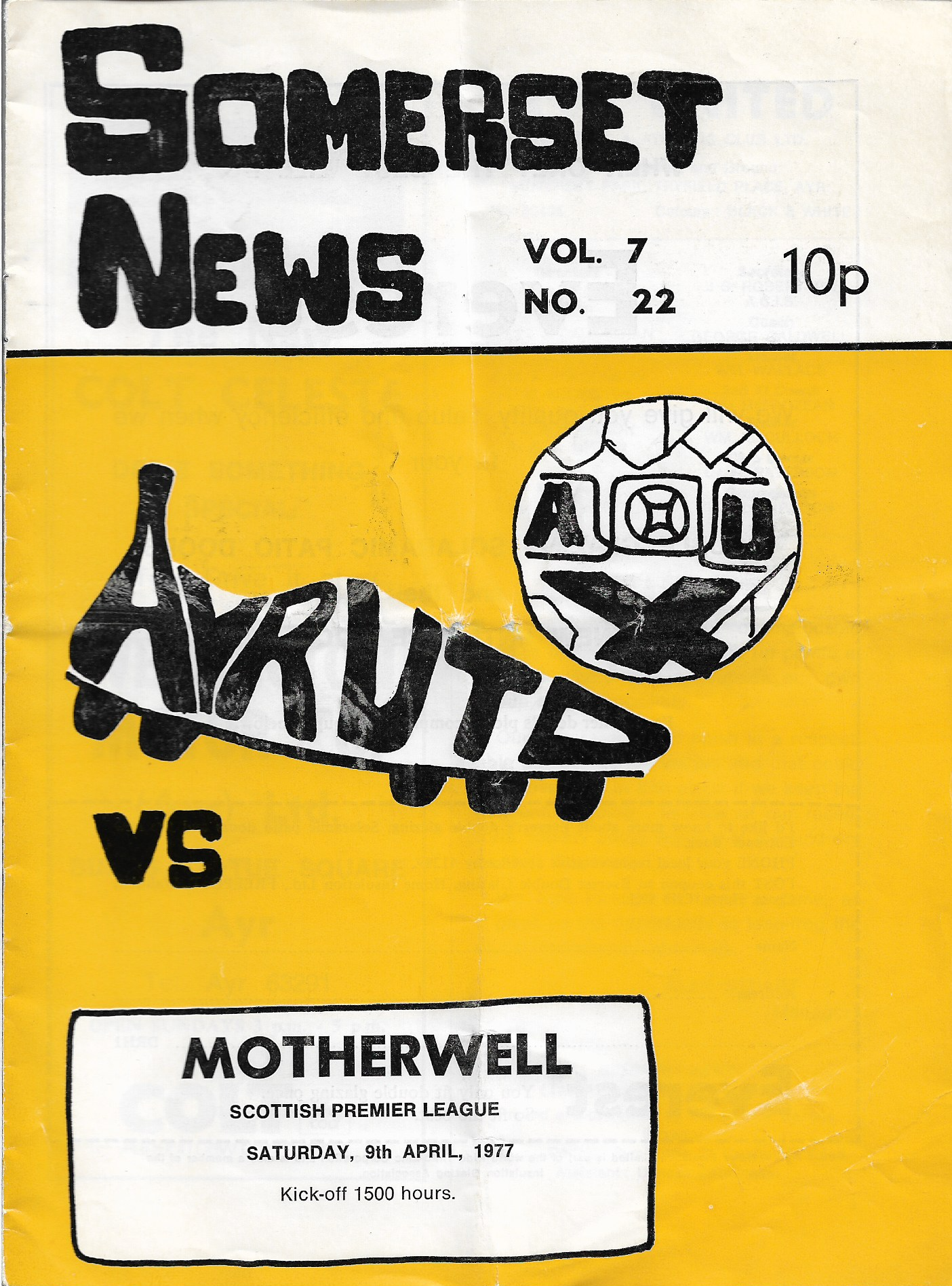 Programme Cover versus Ayr United