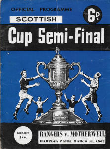 Programme Cover versus Rangers - Scottish Cup Semi Final 1962