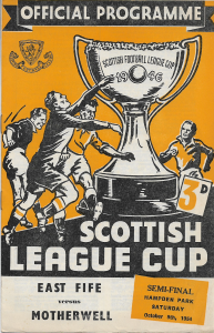 League Cup Semi Final Programme Cover vs East Fife