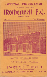 Motherwell vs Partick Thistle - Programme Cover