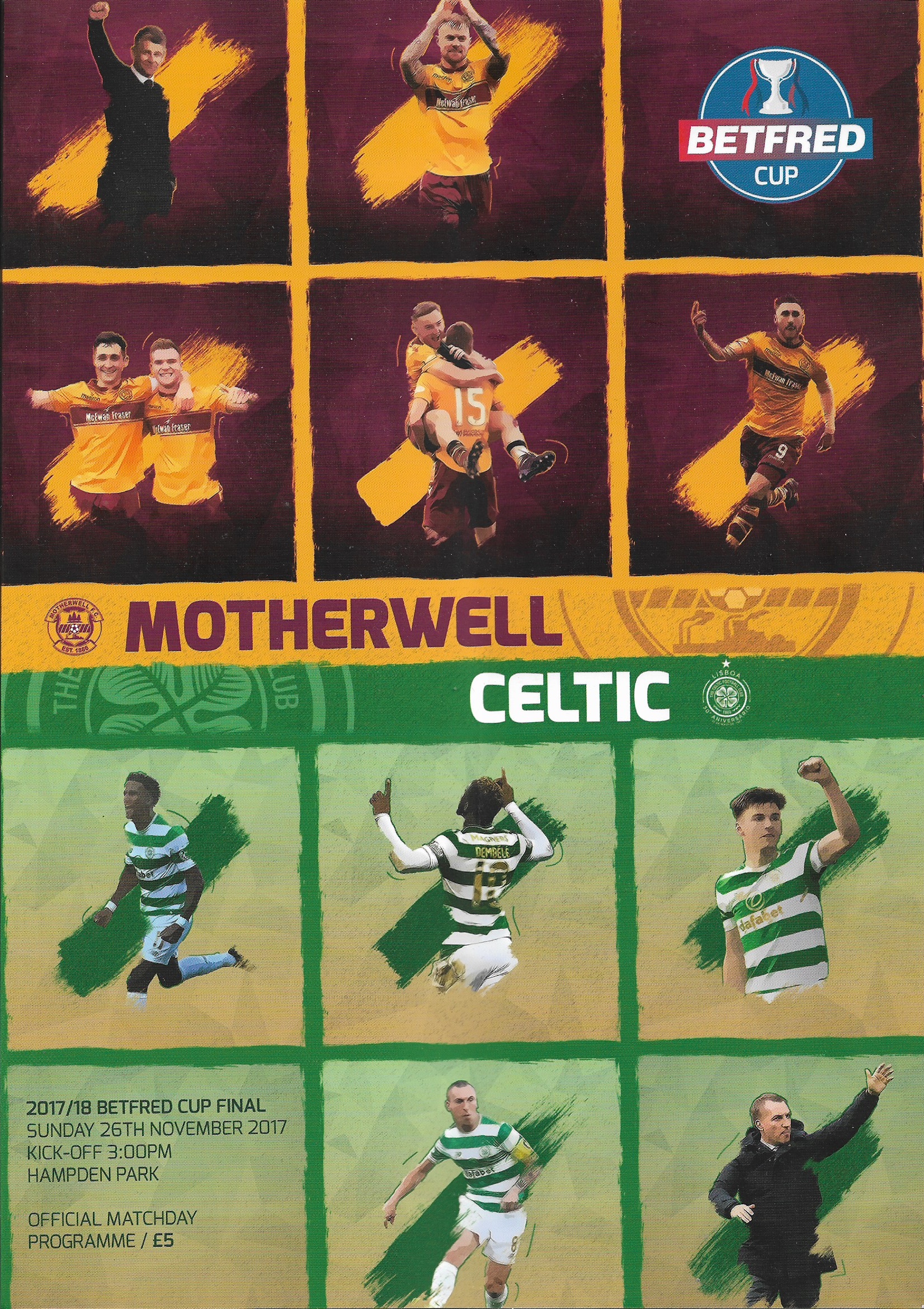 Motherwell vs Celtic - League Cup Final 2017 - Programme Cover