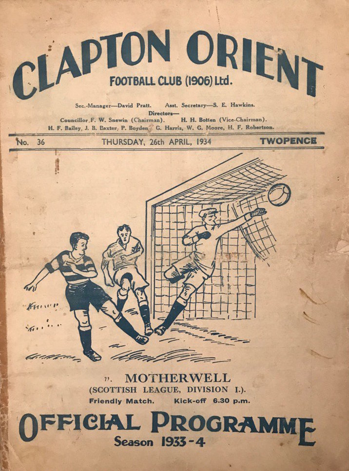 versus Clapton Orient Programme Cover