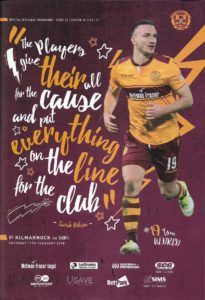 Versus Kilmarnock Programme Cover