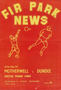 versus Dundee Programme Cover