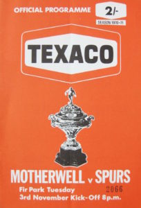 versus Spurs Programme Cover - Texaco Cup