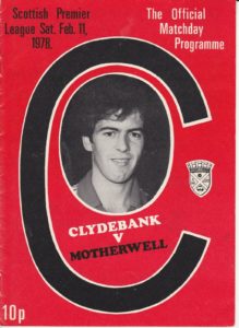 versus Clydebank Programme Cover - Original Match was postponed, rearranged 11th March 1978