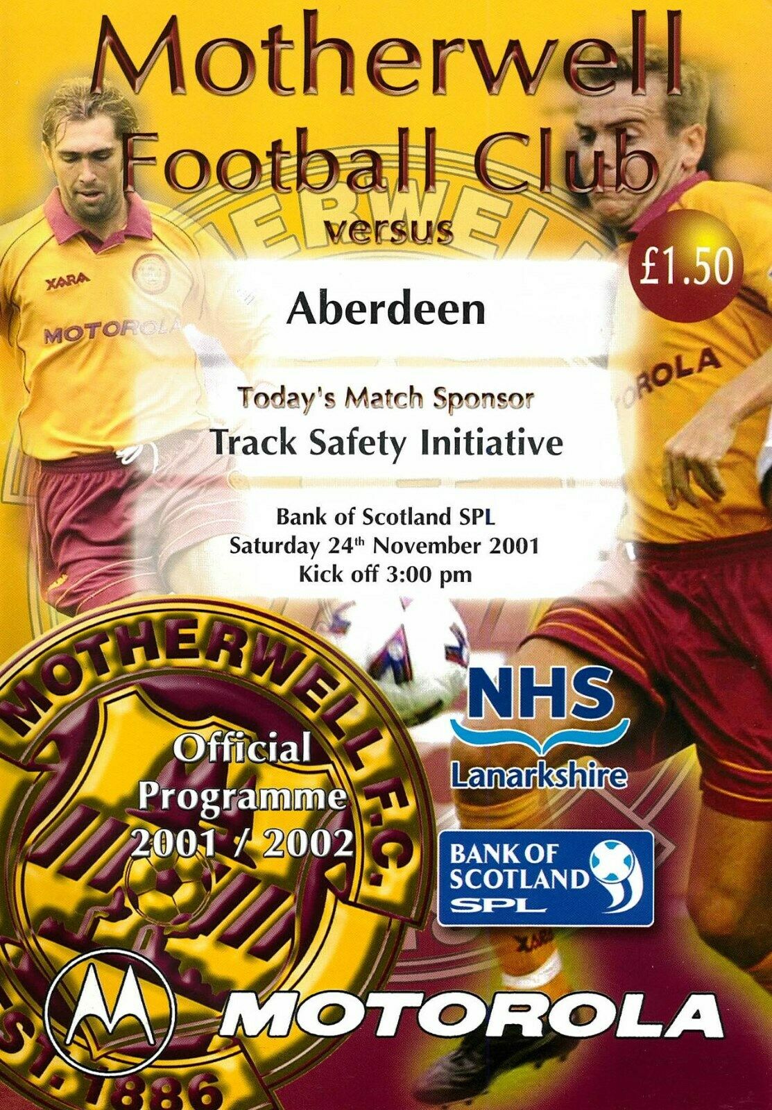 versus Aberdeen Programme Cover
