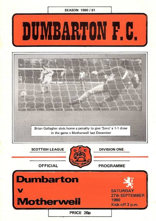 versus Dumbarton Programme Cover