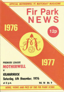 versus Kilmarnock Programme Cover