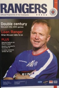 versus Rangers Programme Cover
