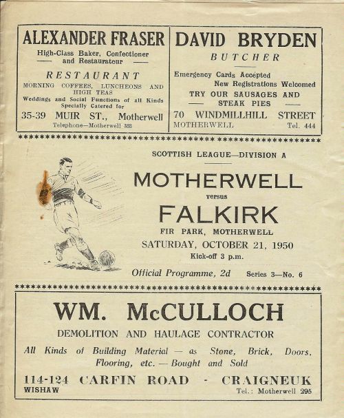 versus Falkirk Programme Cover