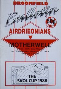 versus Airdrieonians Programme Cover