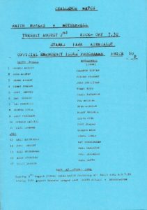 versus Raith Rovers Programme Cover