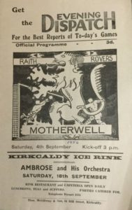 versus Raith Rovers Programme Cover