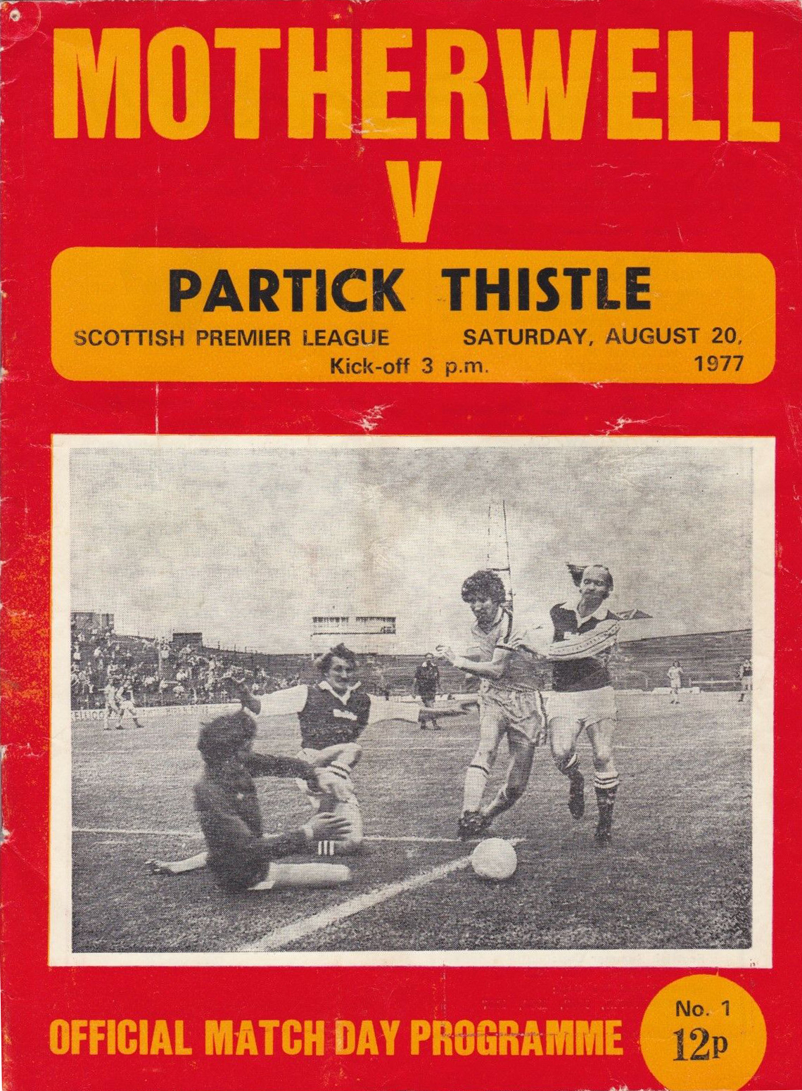 versus Partick Thistle Programme Cover