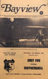 versus East Fife Programme Cover