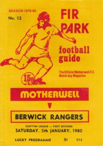 versus Berwick Rangers Programme Cover