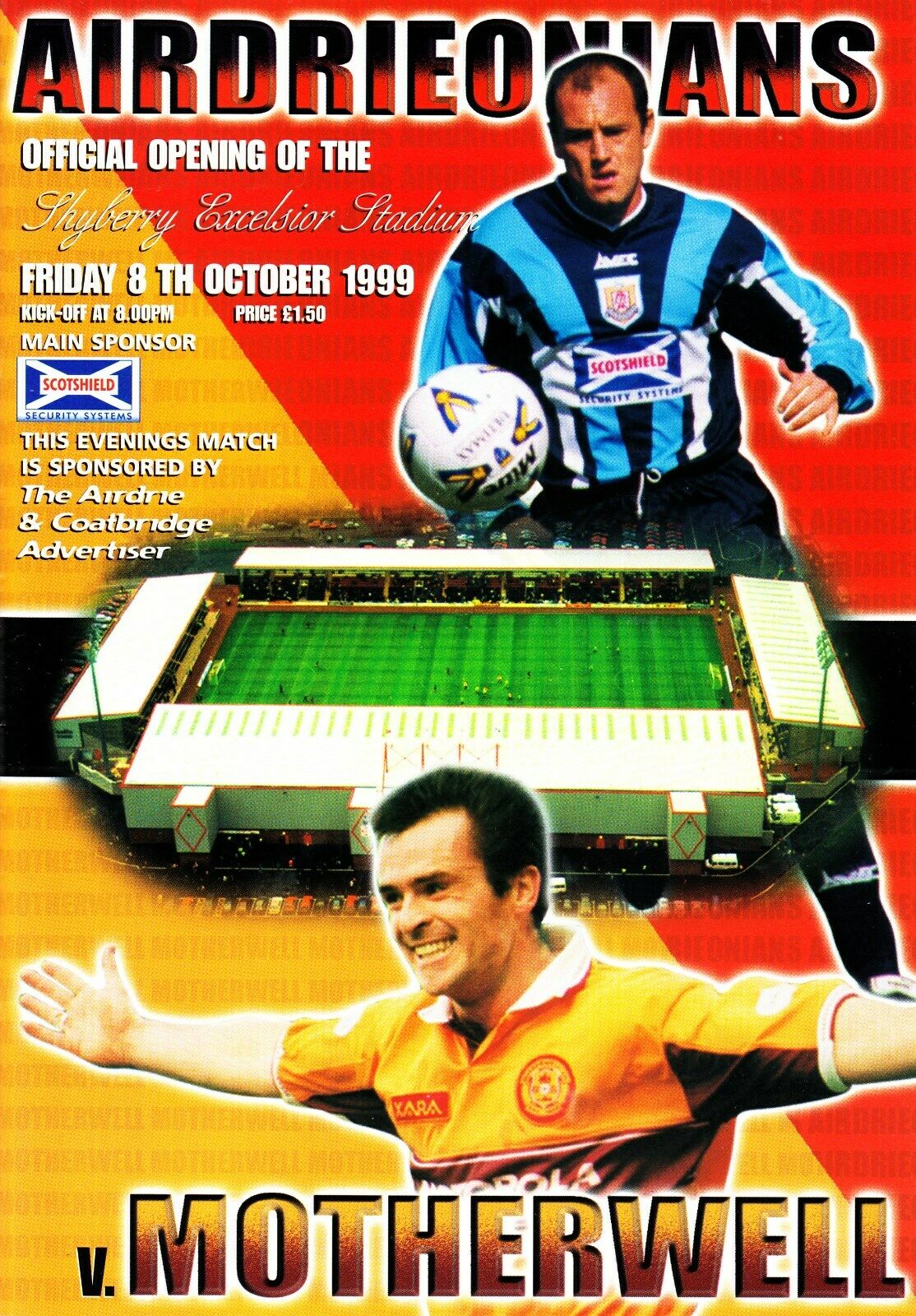 versus Airdrieonians Programme Cover