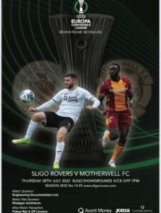 versus Sligo Rovers Programme Cover