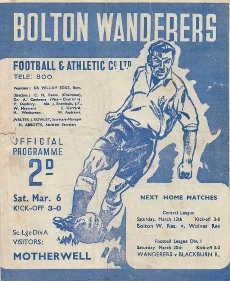 versus Bolton Wanderers Programme Cover