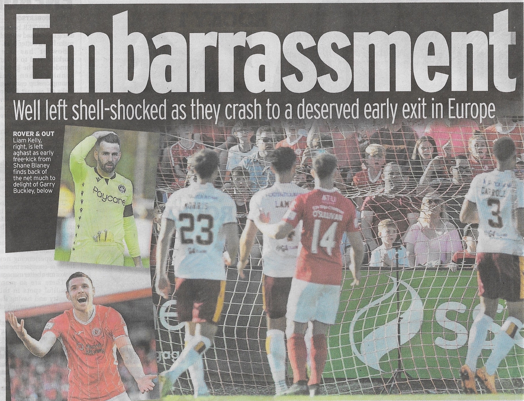 Newspaper Match Report versus Sligo Rovers